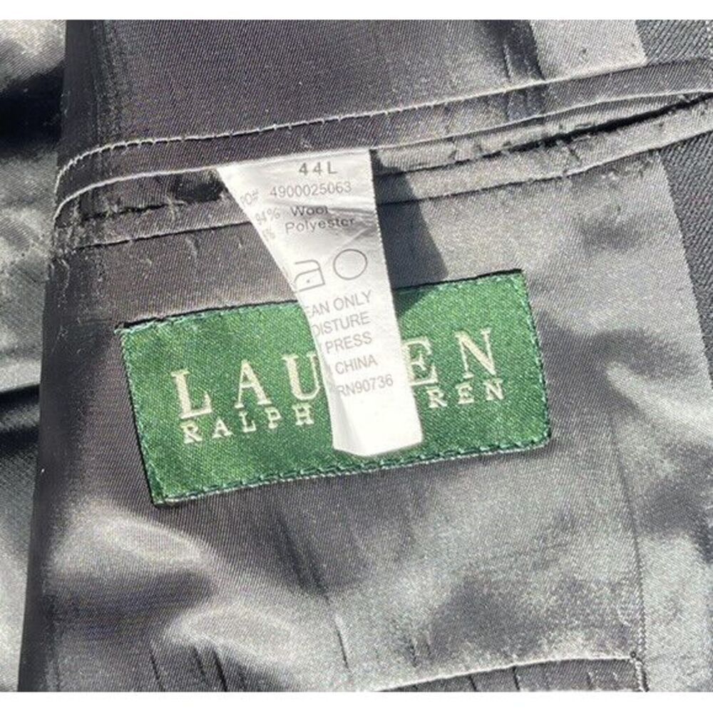 Lauren‎ Ralph Lauren Mens 2-Button Blazer Sport Coat Charcoal Stripe Size 44L - Picture 5 of 5